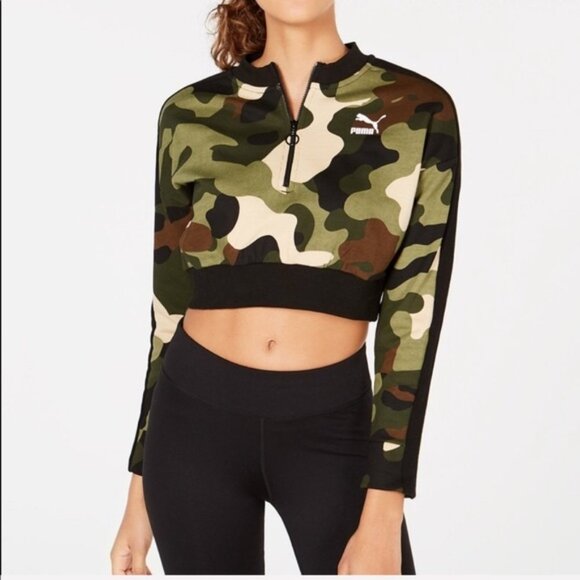 PUMA Camo Print Cropped Top - Picture 2 of 7